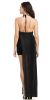 Halter Layered Lurex with Solid Knit  Fitted Cocktail Dress back